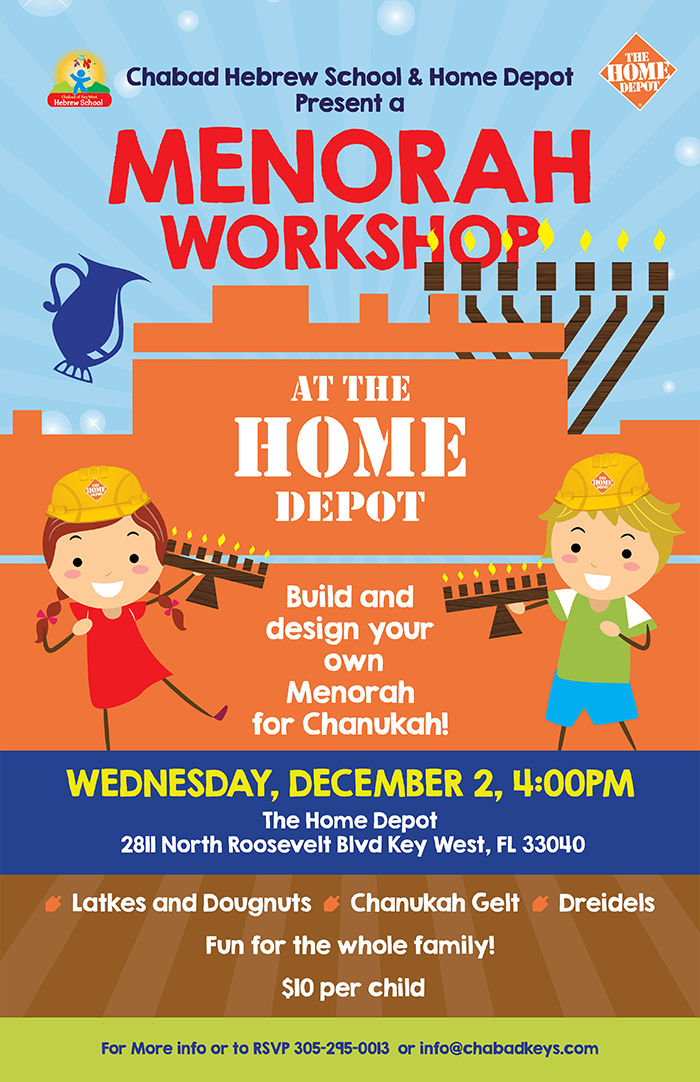 Menorah Workshop @ Home Depot - Chabad Jewish Center of the Florida ... Menorah Workshop @ Home Depot - Chabad Jewish Center of the Florida ...